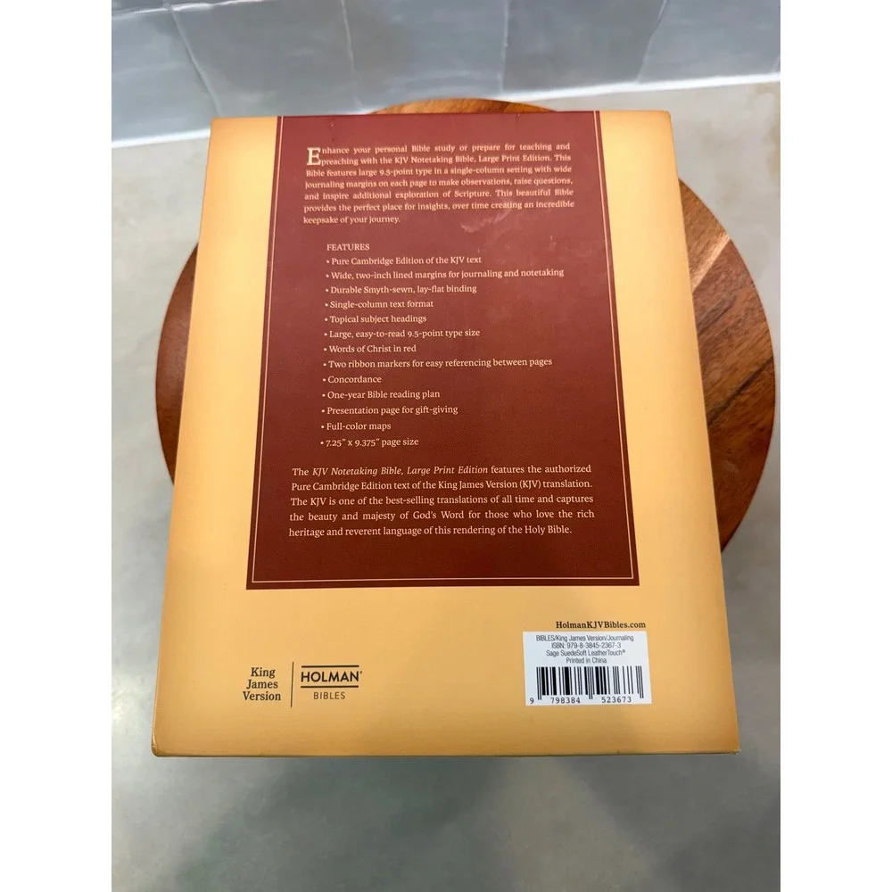 KJV Notetaking Bible Large Print Sage LeatherTouch Journaling Holman 97810877238